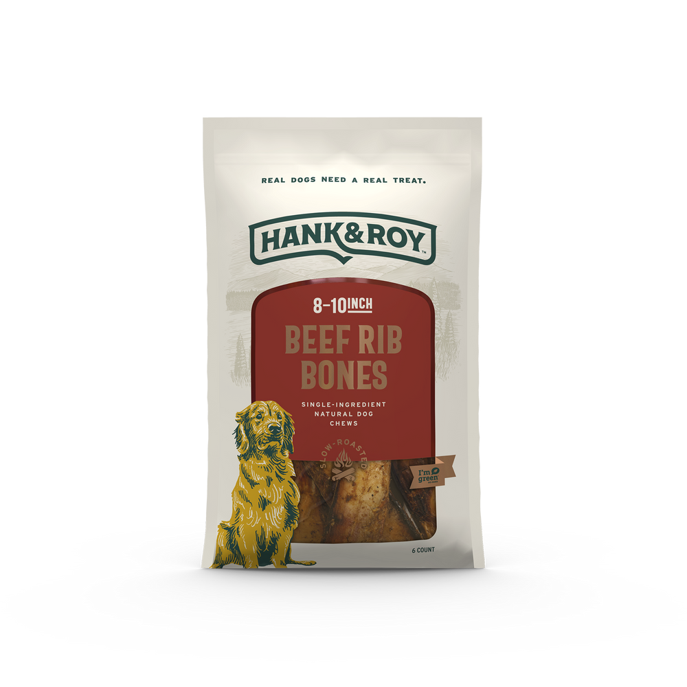 Hank & Roy Beef Rib Bones - 8-10 Inch - 6 Count